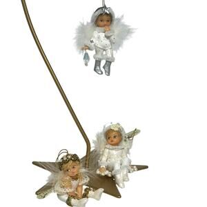 Ashton Drake Heirloom 'Blessing of' Vintage Snow Angel Ornaments-Set of 3